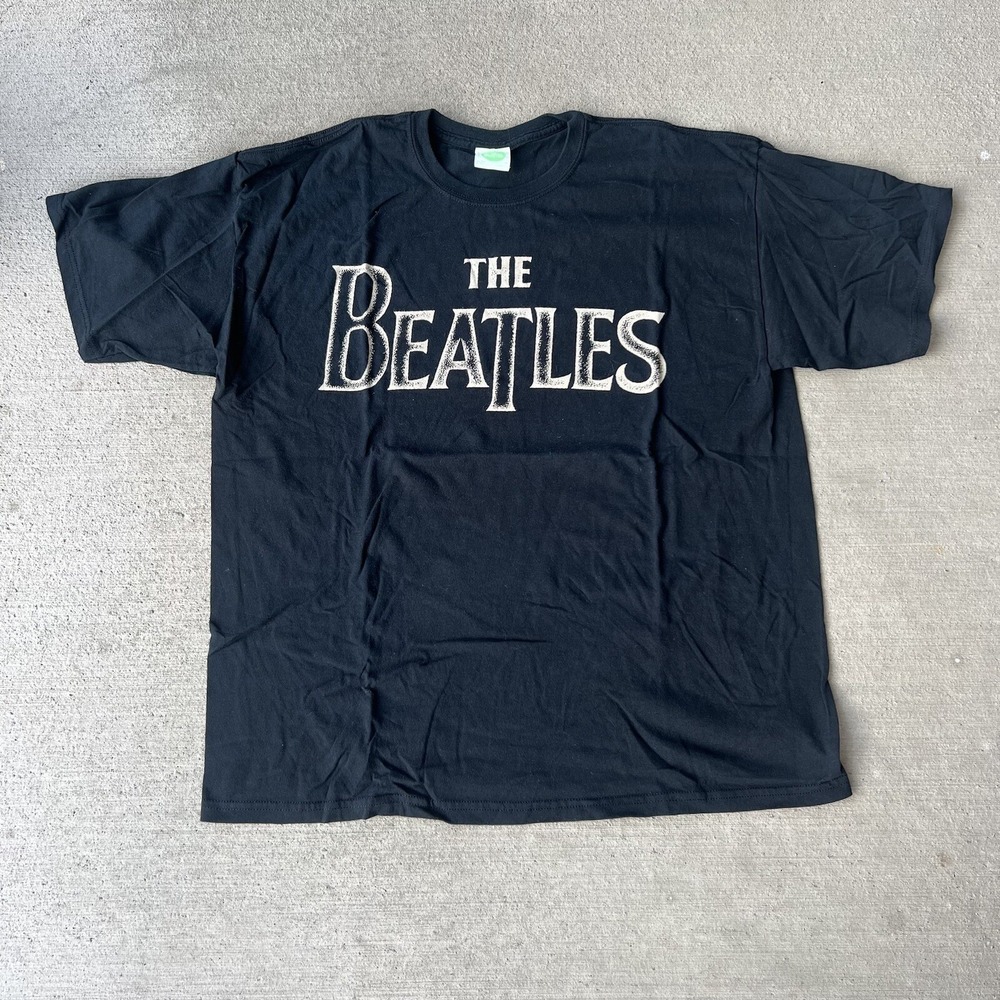The Beatles Apple Logo Band T-Shirt 2005 Black XL Short Sleeve Music Tee